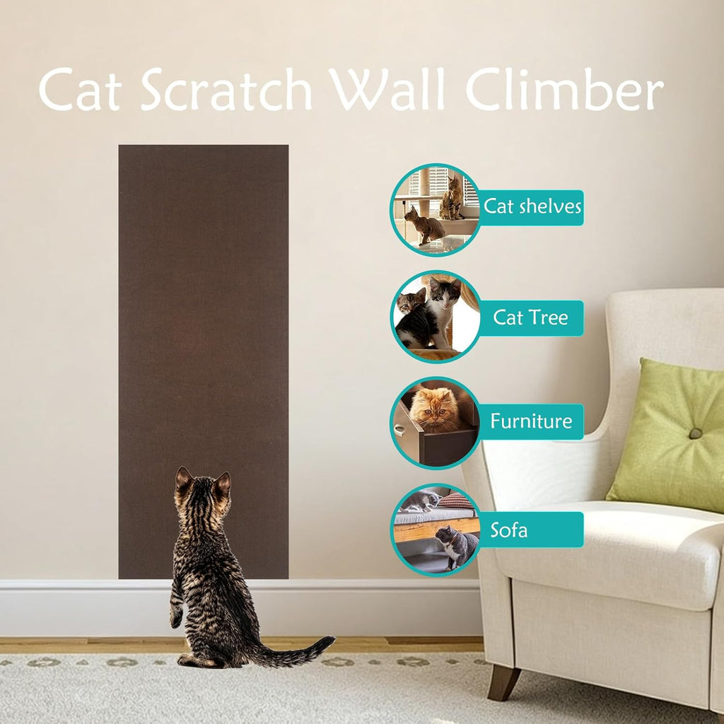 Cat Scratch Furniture Protection, Cat Scratch Mat for Couch Brown