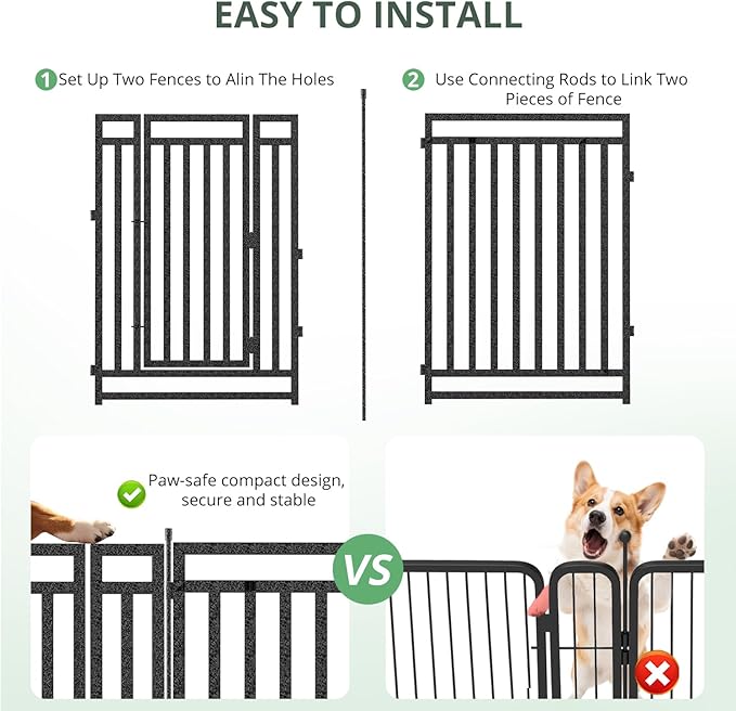 Dog Fence Outdoor for Yard Indoor Dog Playpen 40" Height 48 Panels Portable Dog - Image 4