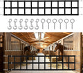 Horse Stall Guards with Adjustable Straps, High Tenacity Nylon Barn Door Guards with Screw Eyes and Open-End Snaps for Barn Ventilation & Safety, 20''H x 12'L, Black