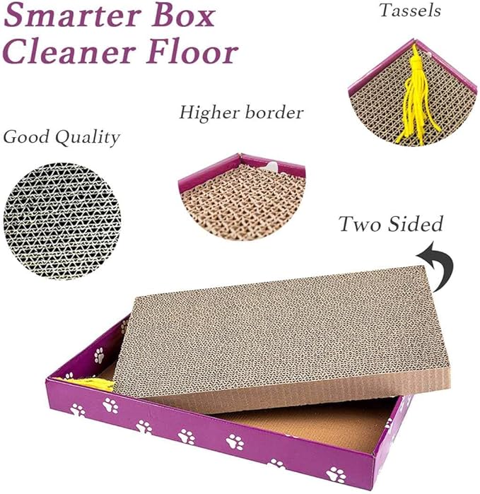 PEEKAB Cat Scratcher Cardboard Wide Scratching Board Reversible Corrugate Cat - Image 2