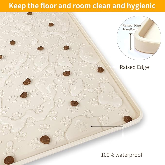 Ptlom Silicone Pet Placemat for Dog and Cat, Waterproof Non-Slip Pet Feeding - Image 6