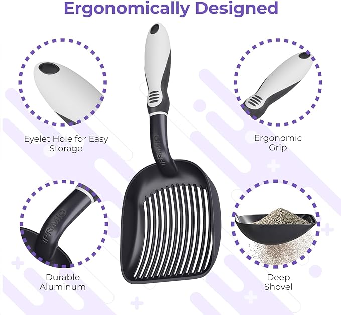 iPrimio Cat Litter Scoop Metal w/ Deep Shovel - Image 5