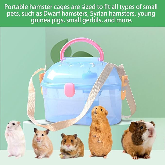 Portable Hamster Cage Syrian Hamster Carry Travel Cage - Image 5