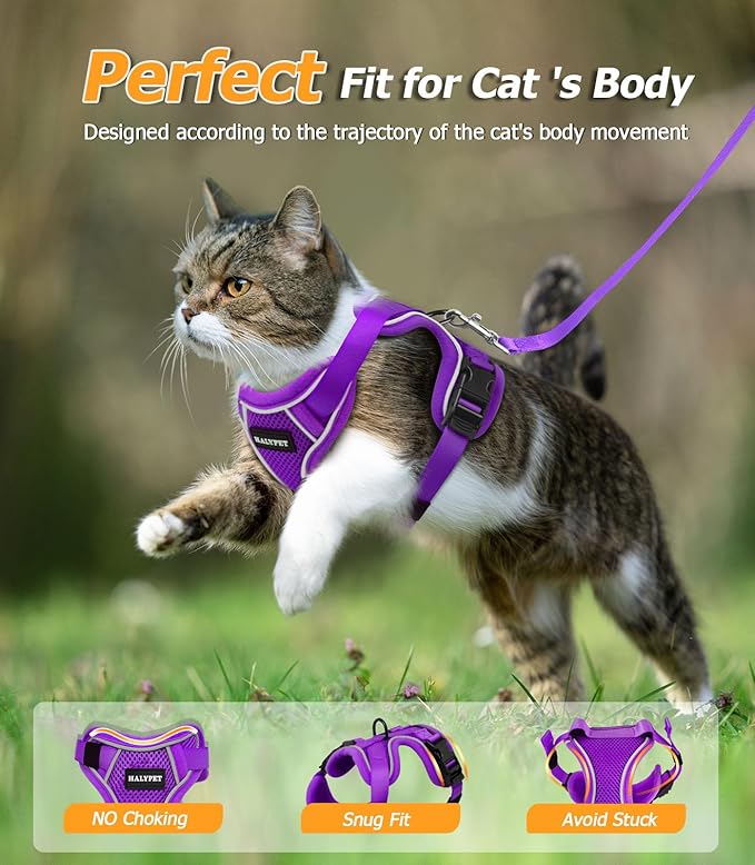 Halypet Cat Harness and Leash Set Escape Proof Adjustable Cat Leash Comfortable - Image 7