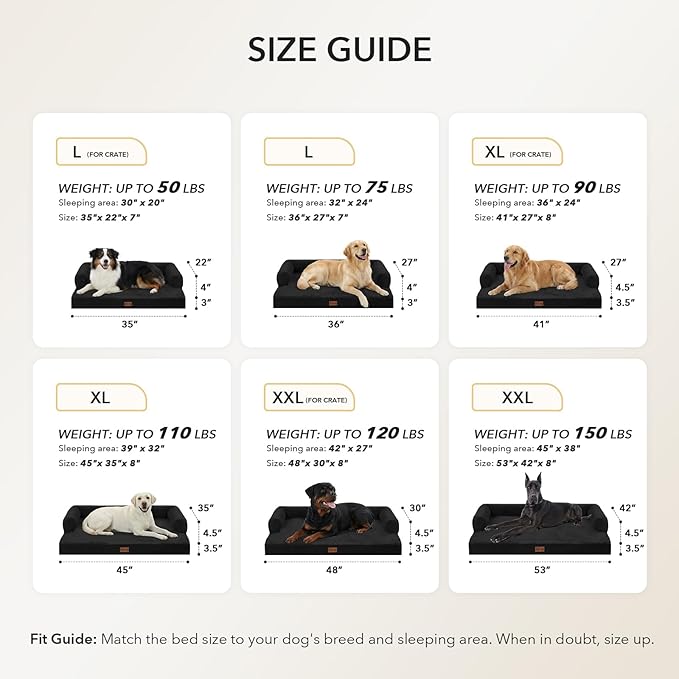 Orthopedic Dog Beds for Large Sized Dogs, Waterproof Egg Crate Foam Medium Dog - Image 5