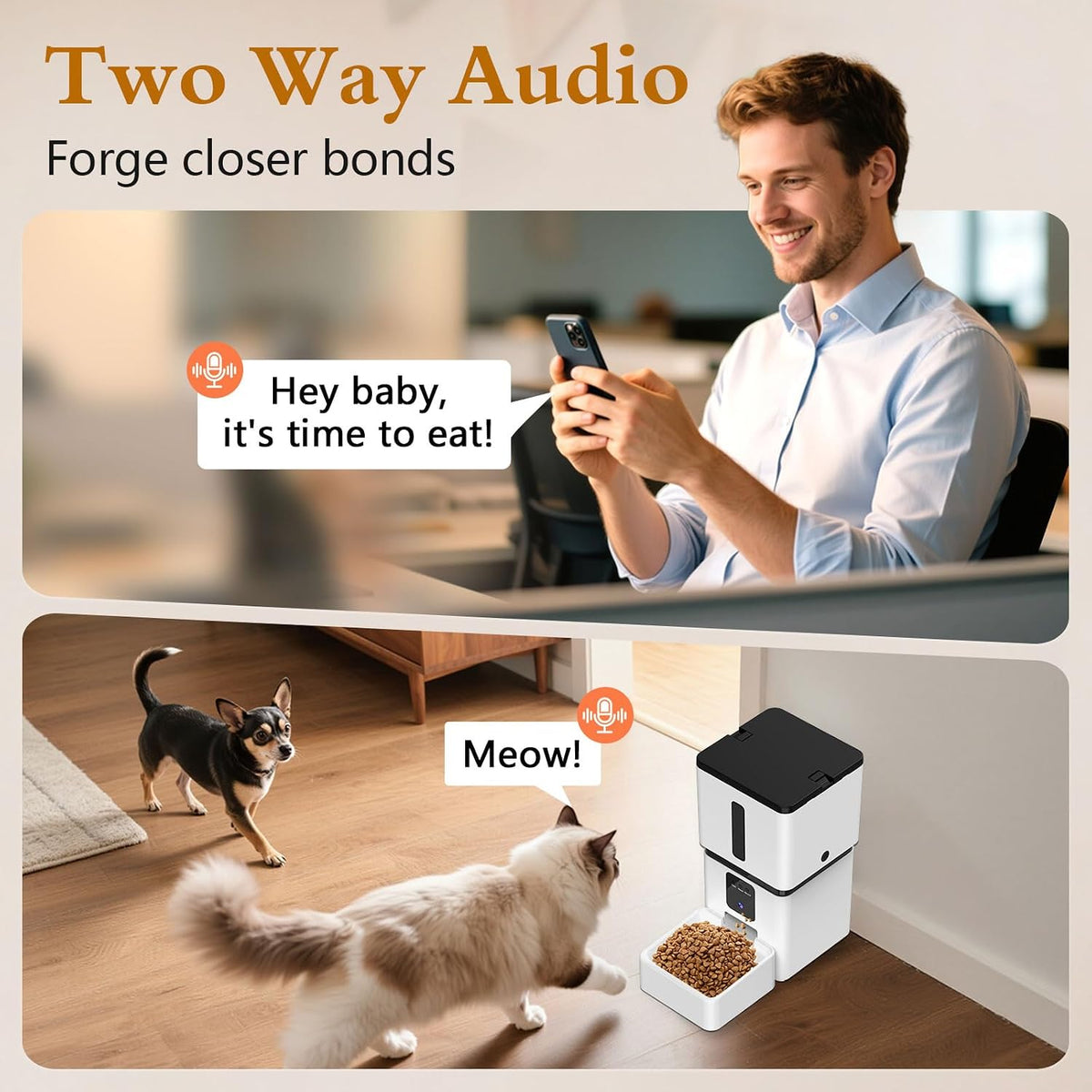 Yakry Automatic Dog Feeder with Camera - 8L/33 Cups Smart Dog Feeder