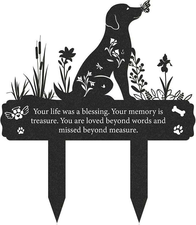 Grave Markers for Cemetery for Dog, Metal Grave Markers Yard Memorial Pet Dog by RNGMSI