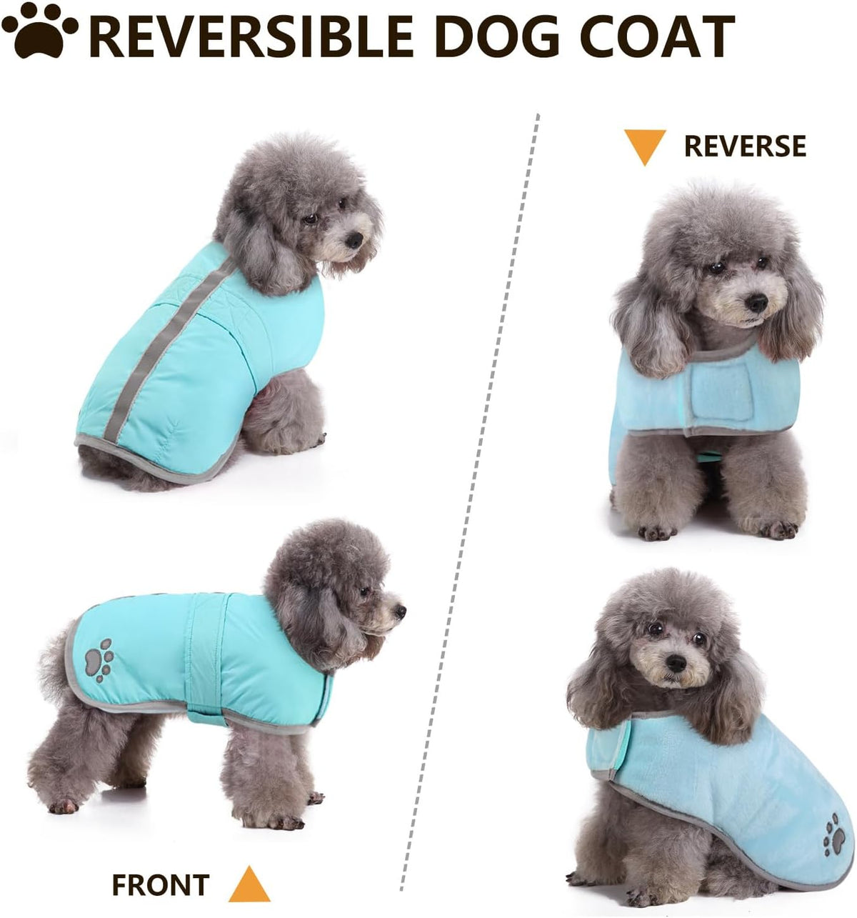 Queenmore Dog Winter Coat, Cold Weather Dog Jackets for Samll Dogs