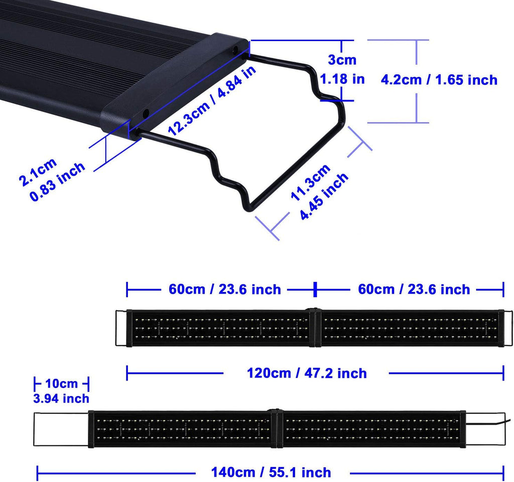 Upgraded Aquarium Light 11 to 78 inch Full Spectrum Fish Tank Light