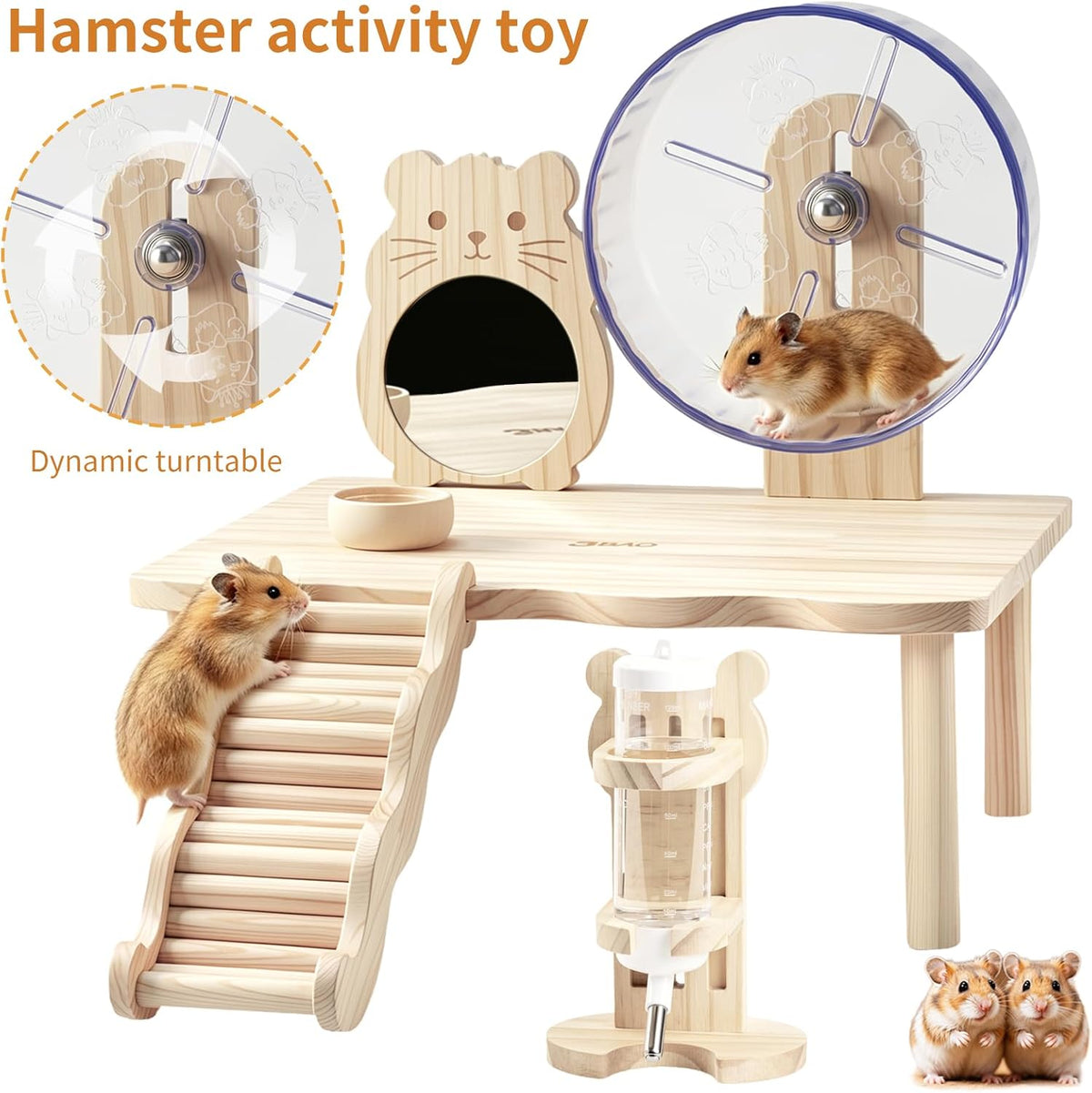 Large Hamster Platform,Hamster Wheel，Hamster cage Accessories Set
