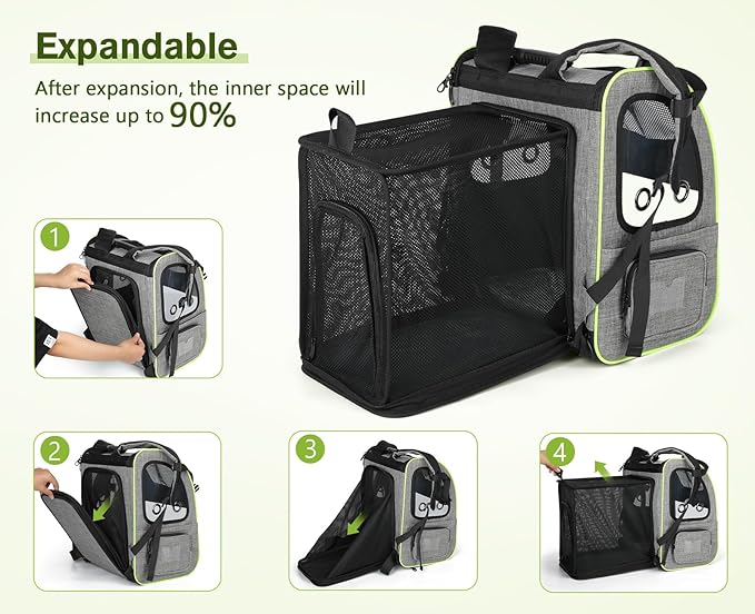 Pecute Pet Carrier Backpack, Cat Backpack Carrier, Expandable - Image 9