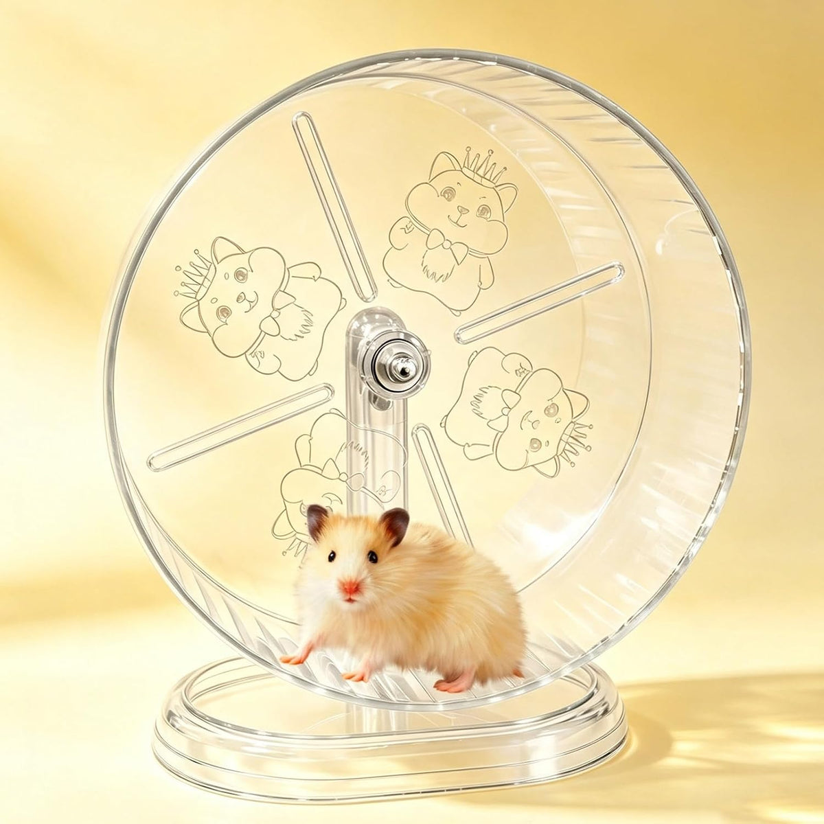 7Pcs Silent Hamster Exercise Wheels Adjustable Stand Quiet for Small Pets