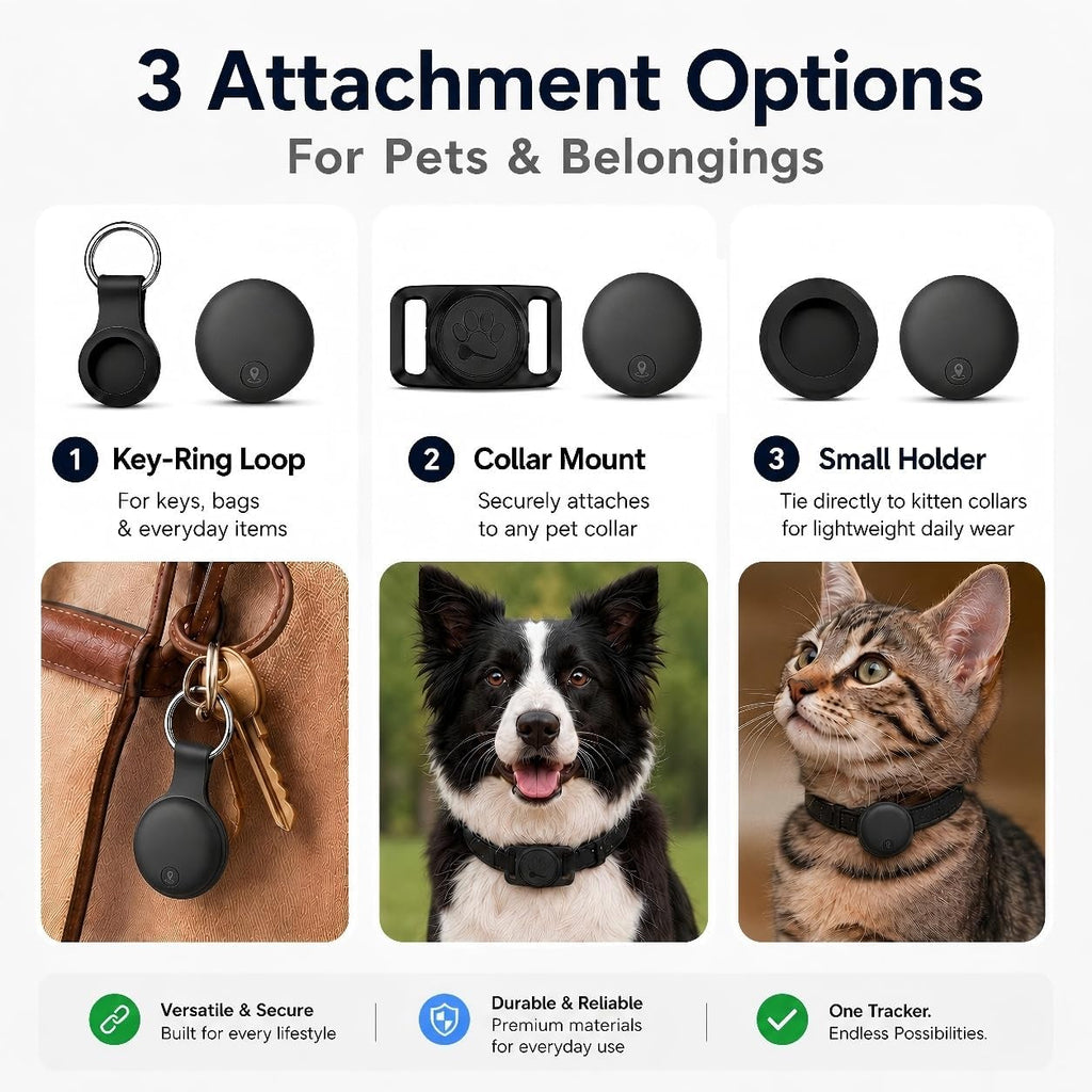 GPS Tracker for Dogs, Pet Location Tracker for Dogs & Cats, iOS Only(Black)