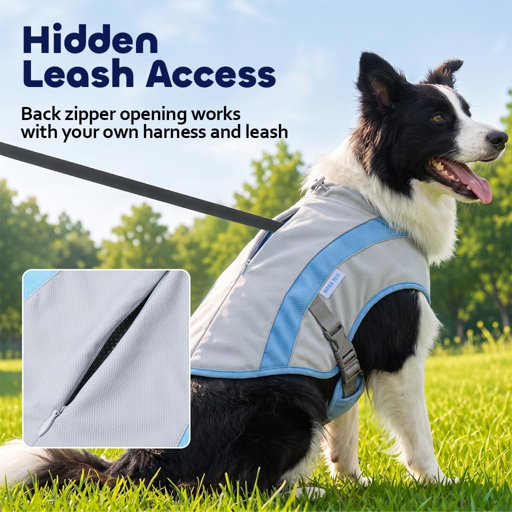 Mora Pets Dog Cooling Vest Lightweight UV Protective Light Gray Blue S