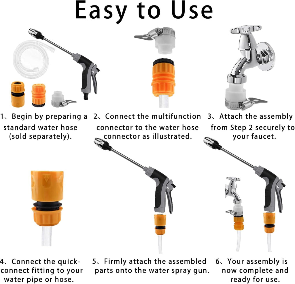 High Pressure Washer Wand, 360° Rotating Nozzle with Long Wand