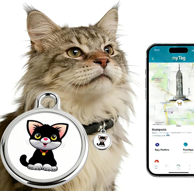GPS Pet Tracker with Apple Find My Network, Android Compatibility, Real-Time by LFNOONE