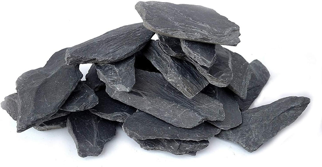 Natural Slate Stone 3 to 5 inch Rocks for Miniature and Fairy Garden, Aquascaping Aquariums, Reptile enclosures & Model Railroad. (5lbs)