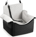 Elevated Dog Car Seat for Small Medium Dogs Under 30 lbs, Memory Foam Elevated Booster Seat with Headrests Support, Travel-Safe Car Bed with Detachable Washable Cover & Safety Belt