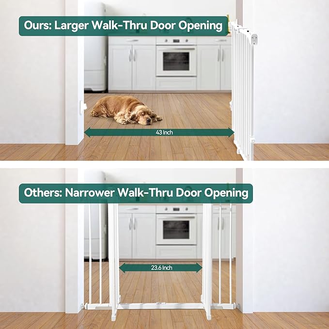 Babelio 31.5-55" No Bottom Bar Baby Gate Extra Wide, 2-in-1 Auto Close Dog Gate - Image 7