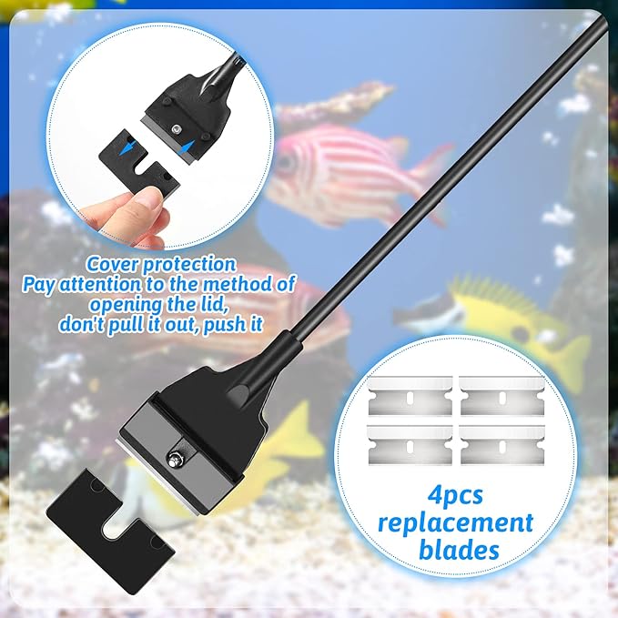 Honoson Aquarium Scraper 21.65 Aquariums Fish Tank Scraper Cleaner Tool Kit - Image 3