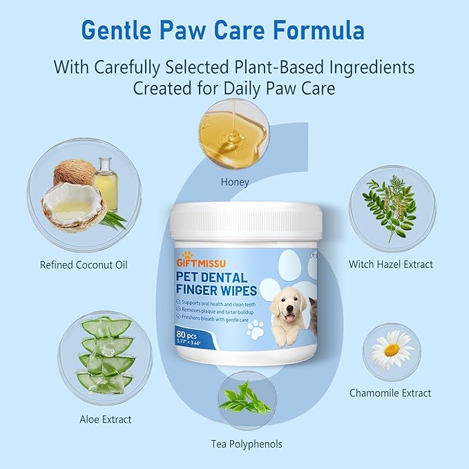 80 Counts Pet Dental Finger Wipes - Image 3