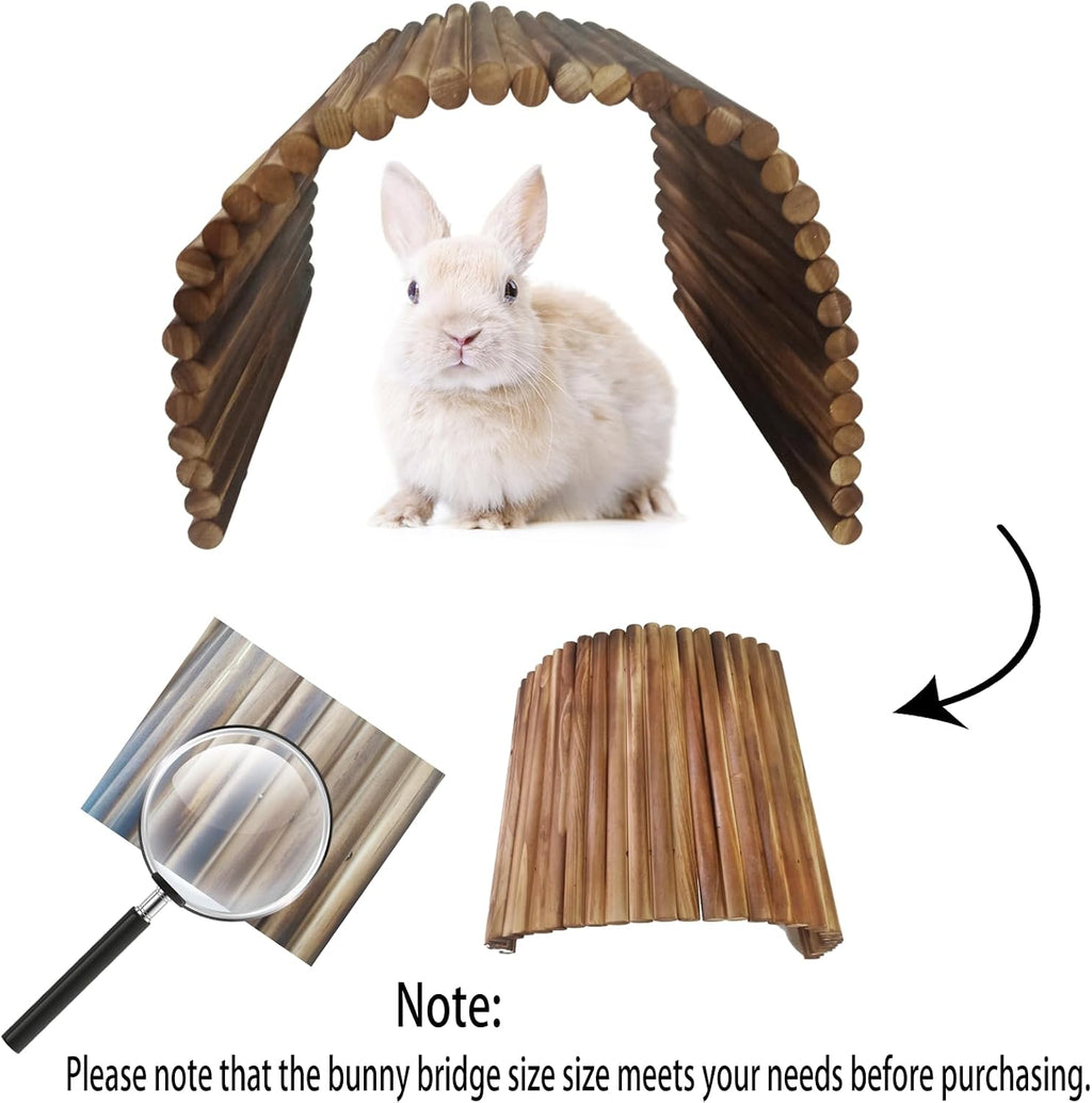 Guinea Pig Wooden Bridge Ladder（15.8 x 7.9 in）, Wooden Flexible Hideout - Extra Large Wooden Rabbit Climbing Tunnel Hideaway for Bunny Guinea Pig Chinchillas Hedgehogs and Other Rodents