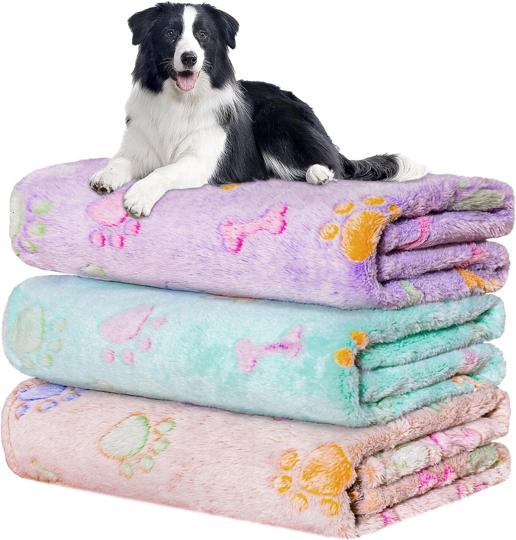 Rezutan Dog Blanket for Medium Dogs 3 Pack Premium Soft Puppy & Cat