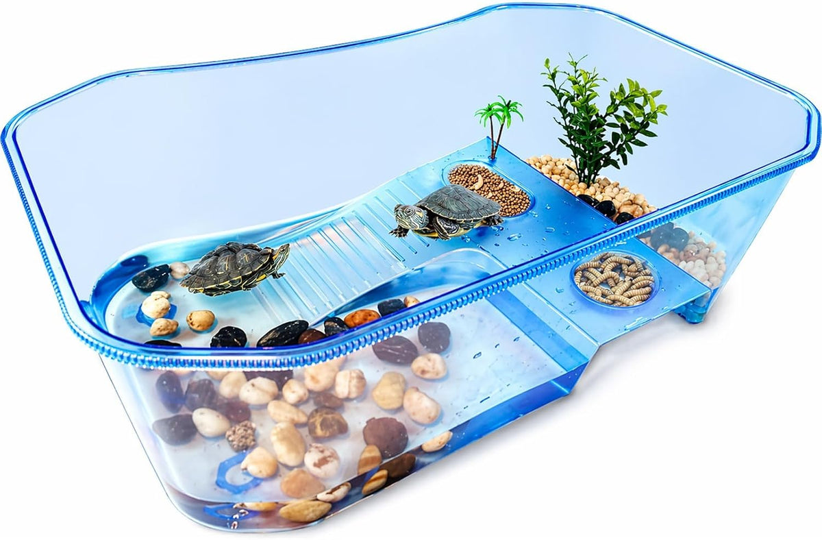 Rypet Small Turtle Tank Aquarium(Excluding Accessories) Blue