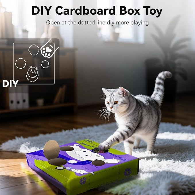 ORSDA Cat Toys for Indoor Cats, Interactive Activated Moving Ball in 7 Holes Mat - Image 7
