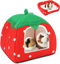BWOGUE Guinea Pig Bed Hideout, Washable Hamster Cave for Small Animals