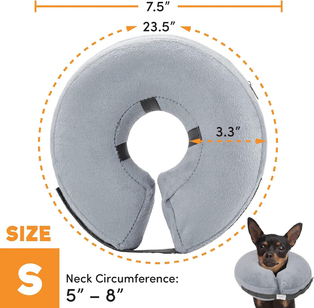2 Packs Grey X-Large and Small (Post-Surgical Cones for Dogs, Soft Inflatable Collars for Dogs, Adjustable Protective Collars for Treating Wounds)