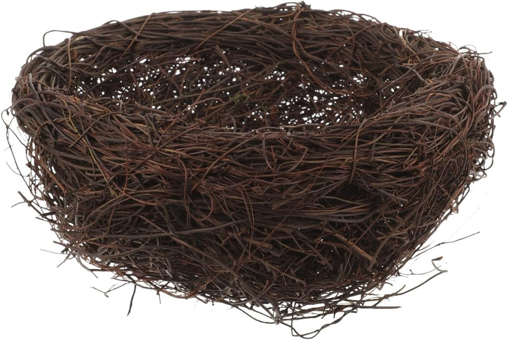 balacoo Rattan Bird Nest Decor Handmade Simulated Bird Nest Photo Prop and Table Decor for Birdcage Desk Tree Garden Easter Wedding Party Crafts 7.87 X 7.87 X 4.33 in