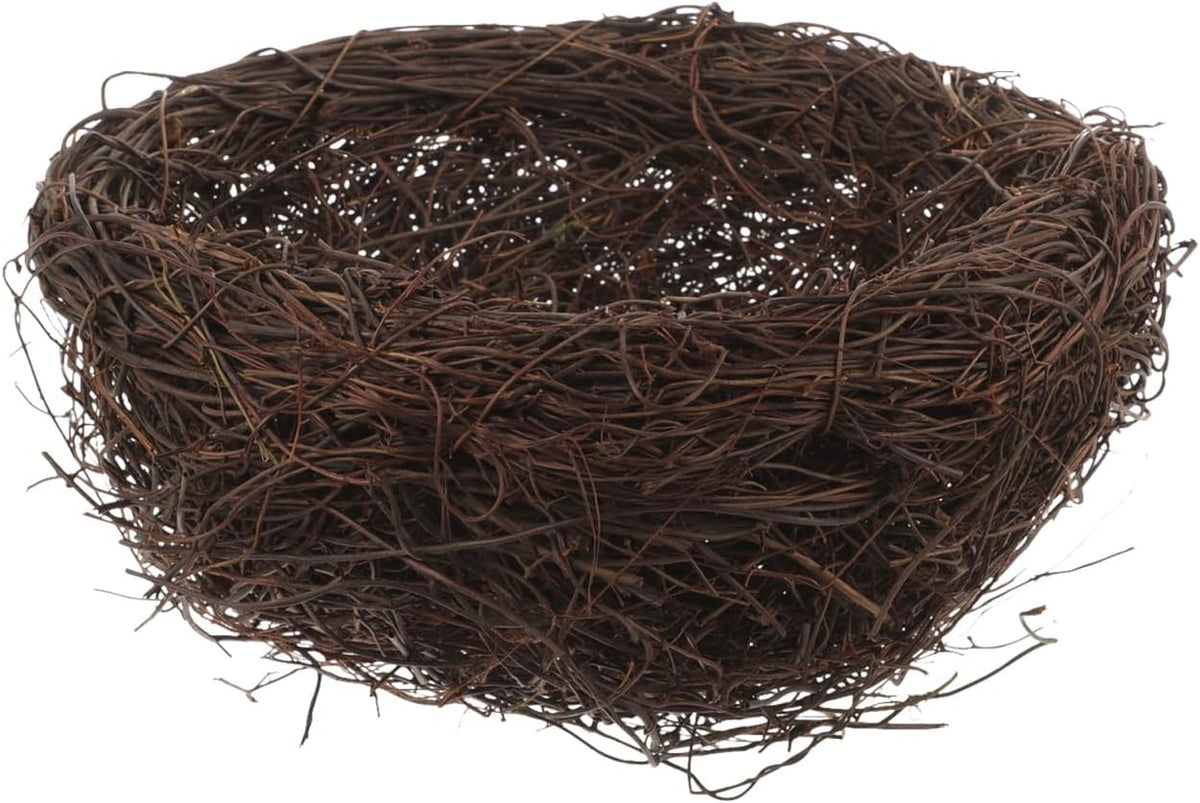 balacoo Rattan Bird Nest Decor Handmade Simulated Bird Nest Photo Prop and Table Decor for Birdcage Desk Tree Garden Easter Wedding Party Crafts 7.87 X 7.87 X 4.33 in