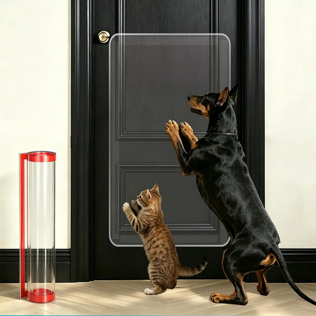 Majewel 15.7x23.6”Door Protector from Dog Scratching,Clear PVC Door Guard