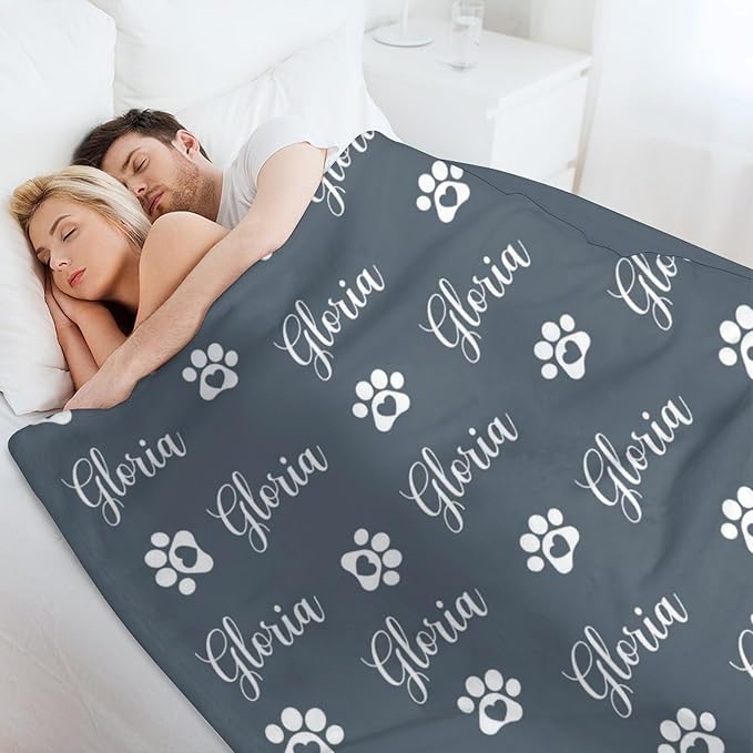 Personalized Paw Print Dog Blanket - Image 5