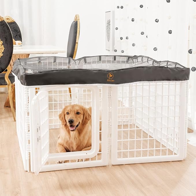 PJYuCien Dog Playpen Mesh Top Cover, Fits 24 Inch 8 Panels Regular Square - Image 6
