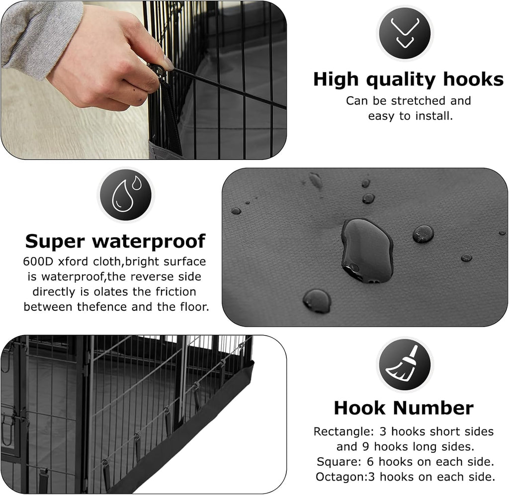 PJYuCien Octagon Playpen Bottom Pad for 24'' Width 8 Panel Pen, Black