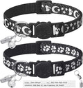 LLHK 2 Pack Breakaway Cat Collars & 2 Pcs Name Tags, Reflective Safety Kitten by LLHK