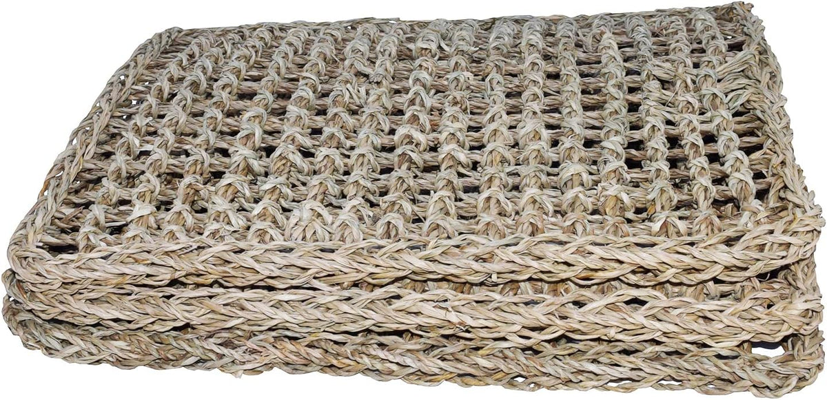 Super Bird Creations SB50008 Seagrass Mat for Cage Decor, Pet Enrichment and Boredom Relief - Versatile Toy-Making Base - Ideal for Parrots - Small to Large Birds & Reptiles - 7"x12" (3 Pack)