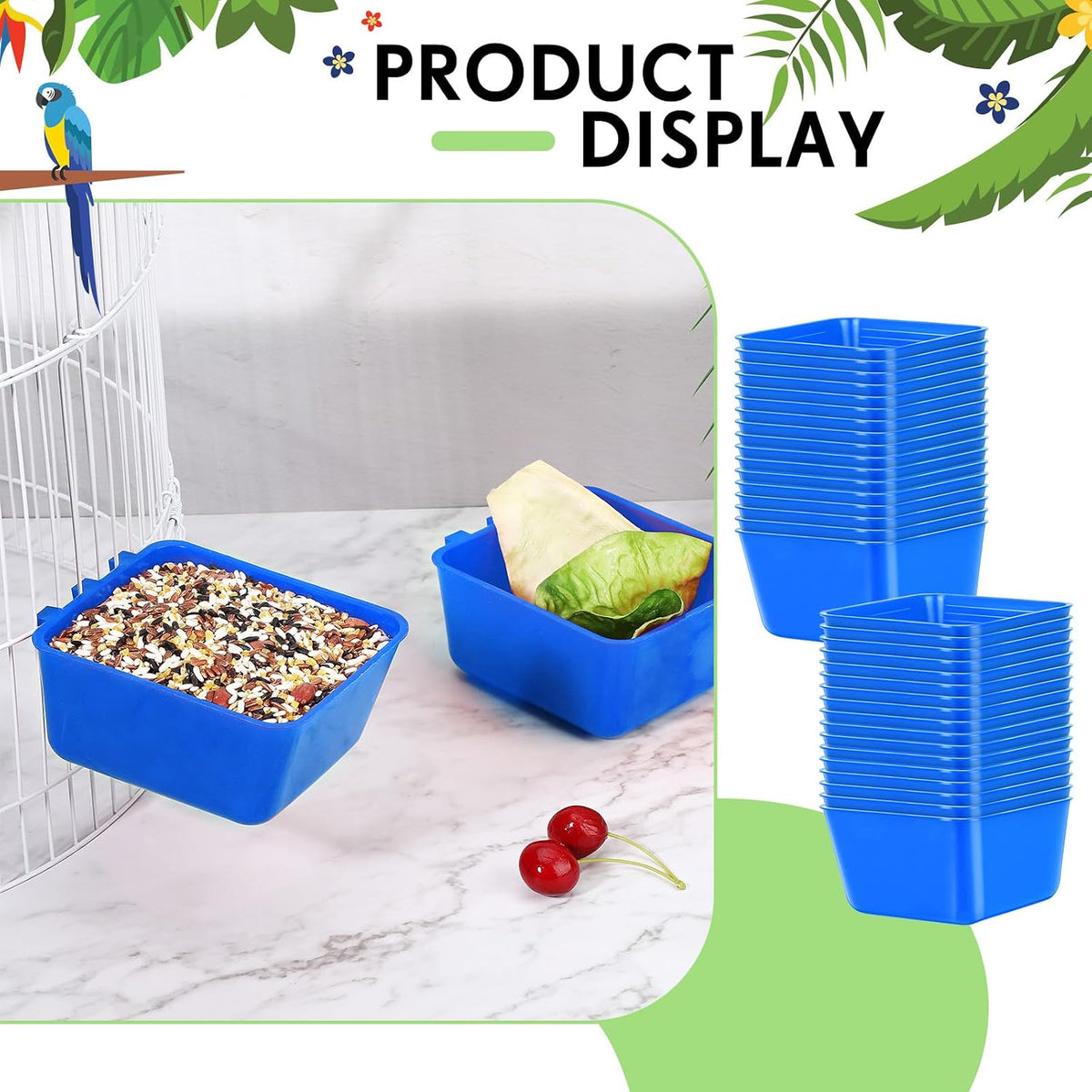 Maxdot 20 Pcs Chicken Water Feeder Cup 16 oz Large Watering Cup, Blue