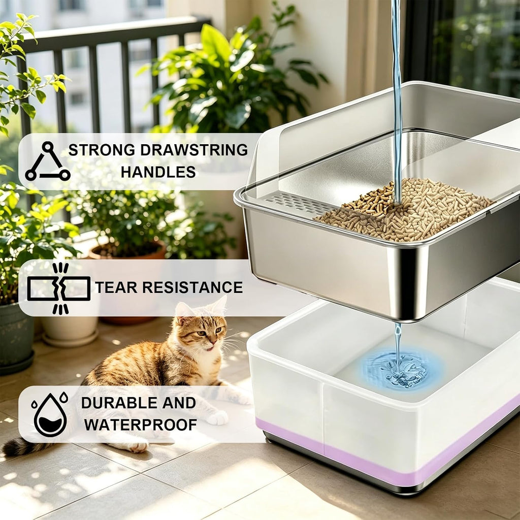Cat Litter Box Liners,for 24" Cat Pans&Steel Sifting Litter Box
