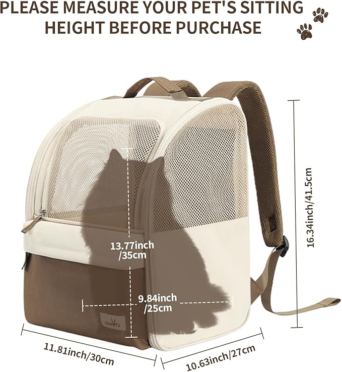 Cat Carrier Backpack, Steel Wire Frame More Stable, 600D Wear-Resistant Oxford - Image 4