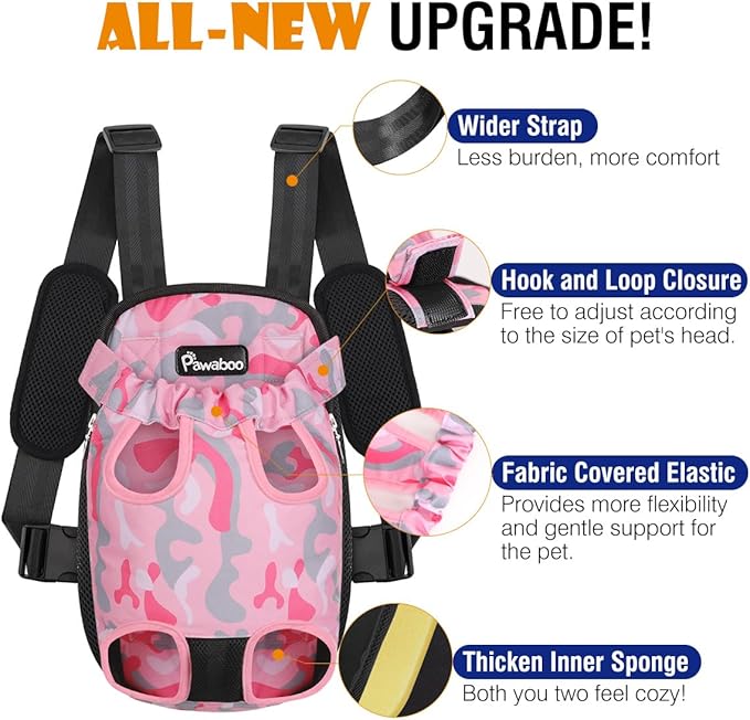 Pawaboo Pet Carrier Backpack, Adjustable Pet Front Cat Dog Carrier Backpack - Image 4