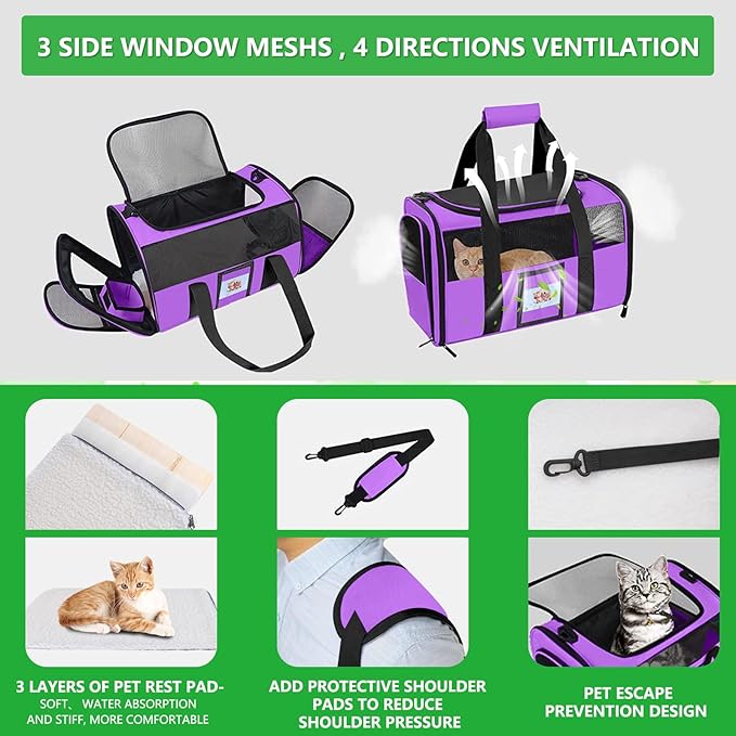 Large Cat Carrier Soft Sided Pet Carriers - Image 4