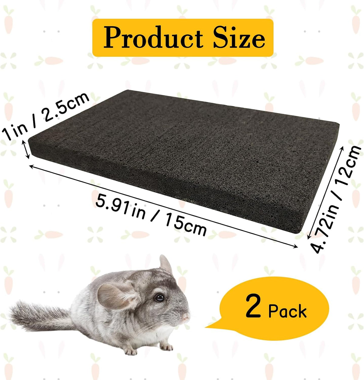 BNOSDM Chinchilla Scratch Foot Pads Natural Hamster Grinding Claw Mats 2Pcs