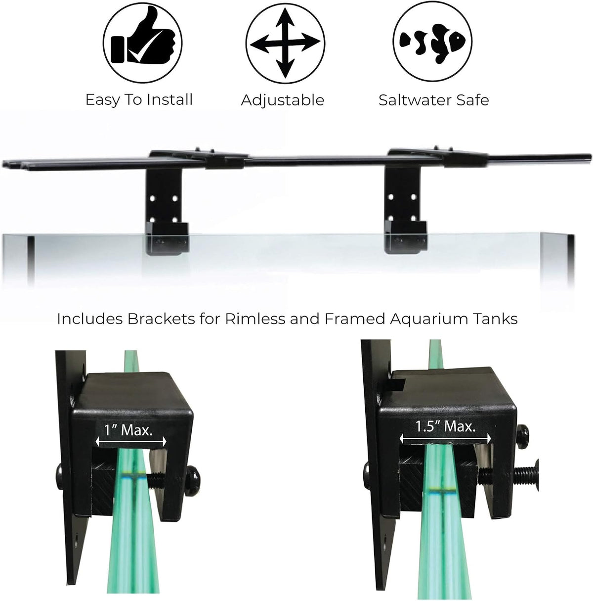 CURRENT USA Dual Adjustable Aquarium Light Arm Mount Kit