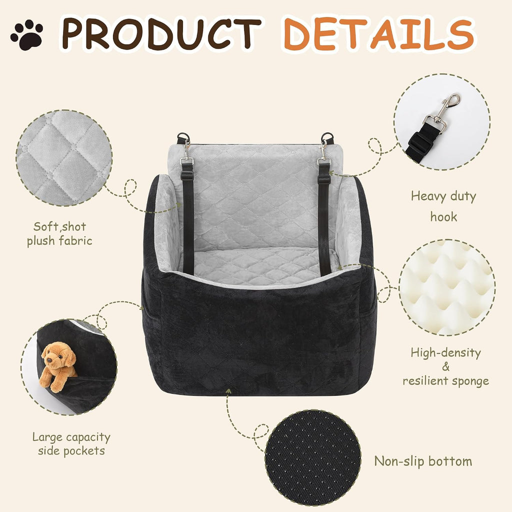 XWZO Dog Car Seats for Small Medium Dogs Under 35lbs Pet Booster Seat
