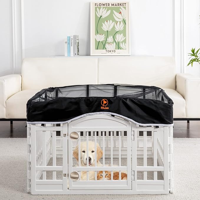 PJYuCien Dog Playpen Mesh Top Cover, Fits 36 Inch 4 Panels Regular Square - Image 8