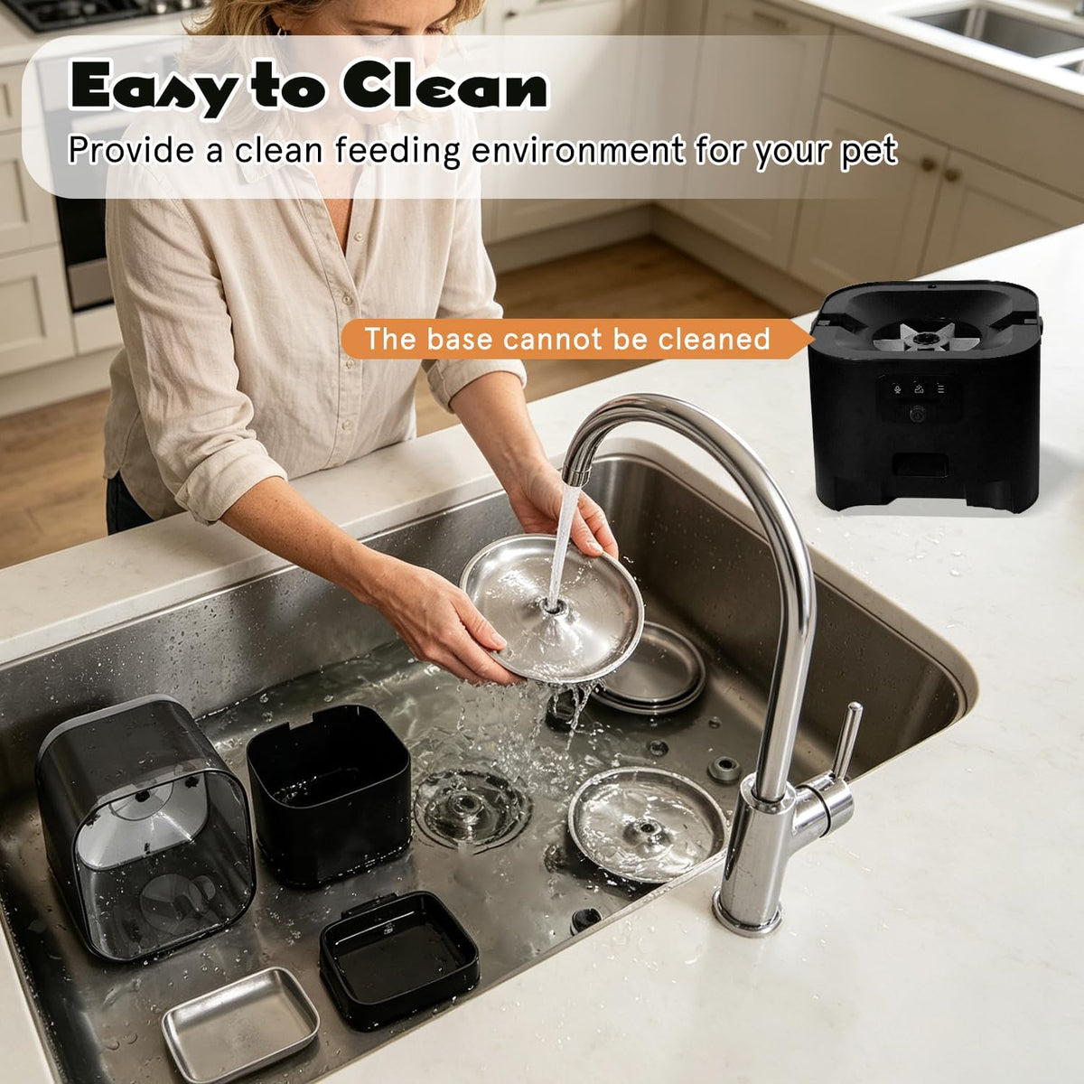 Automatic Cat Feeder with Camera, 2-in-1 Cat Food & Water Dispenser