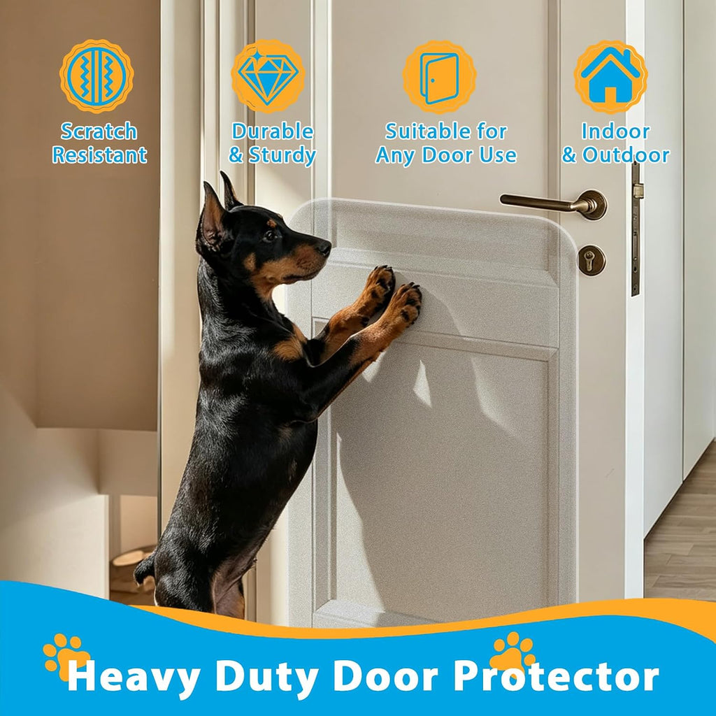 Majewel 15.7x23.6”Door Protector from Dog Scratching,Clear PVC Door Guard